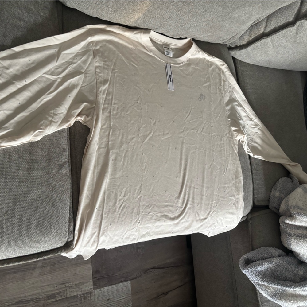 PINK Victoria's Secret Cream Long Sleeve Top